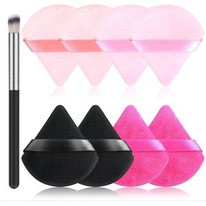 Inovra - Set van 8 driehoekige poederkwasten voor gezichtsmake-up, zachte kwasten voor gezicht, ogen, neus en lichaam