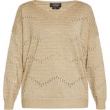 usha - Pullover - Metalen Strepen - V-hals - Lange Mouwen - Elegante Openwerkdetails