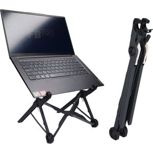 Laptopstandaard - Laptophouder - Verstelbare laptop houder - Stevige standaard - Opvouwbaar en Ergonomisch - Perfect voor op Bureau - Met antislip rubber - Zwart