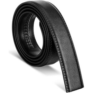 Automatische leren riem zonder gesp - 35 mm breed - verstelbaar - zwart - one size - voor herenkleding jeans