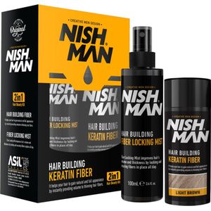 NishMan Hair Building Fiber Light Brown 100ml