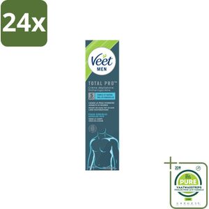 Veet Men - Ontharingscrème - Gevoelige Huid - Milde Formule - 200 ml - Voordeelverpakking - 24 stuks - Ontharingscrème - Mannen