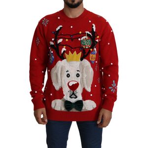 Rode kerst hond pullover kasjmier trui