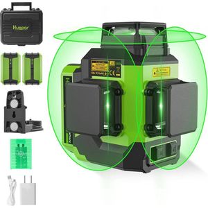 360° Laser Niveau met Groene Laserstraal - Multifunctioneel Nivelleren voor Bouw en Verbouwing
