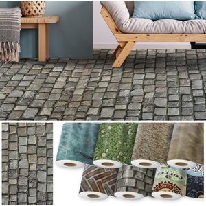 FLOORDIREKT Vloerbedekking - PVC -Vloeren 3D - Cobble - 100 x 450 cm