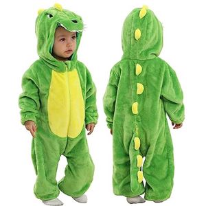 Unisex Kostuum Outfit voor Kinderen - Flanel Dieren Rompertje met Capuchon (3-4 jaar)