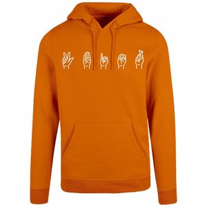7311 - Hoodie - Gebarentaal; 3 Bier-Paradise Orange-XL