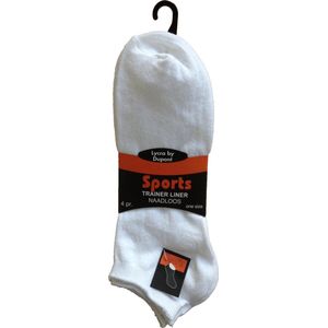ENKEL SOKKEN – 12 PAAR - UNISEX – SNEAKER SOKKEN - MAAT 42-46 - WIT