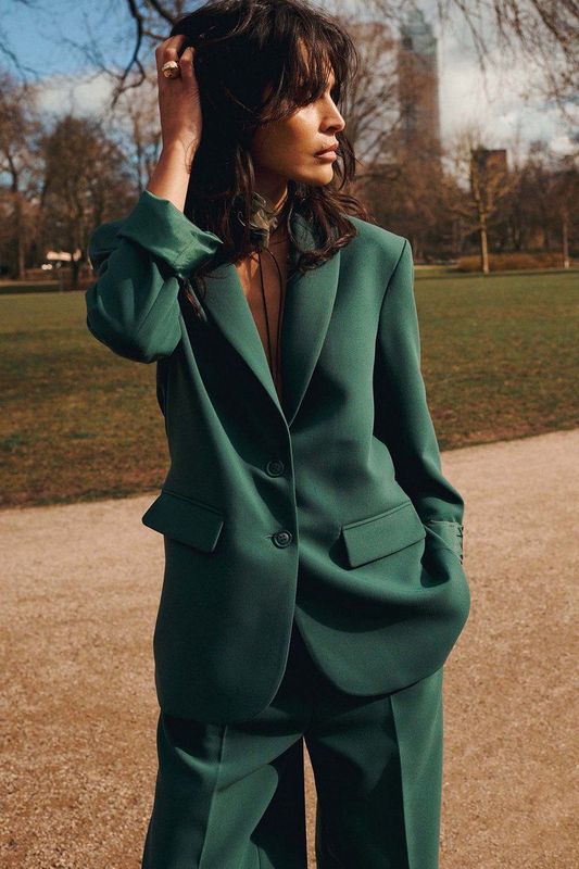 Summum Woman Dames blazer groen (Maat: 38) - Effen