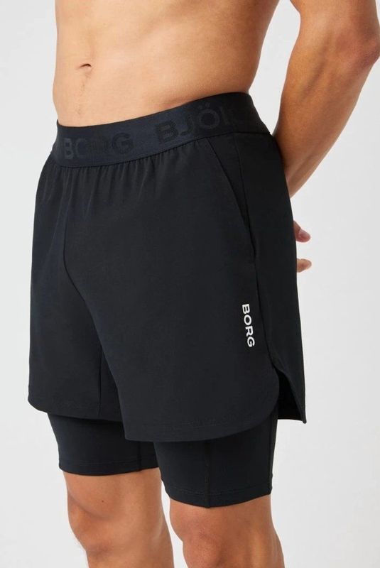 Björn Borg - Borg 2 In 1 Shorts - Sportbroek - Zwart - Heren