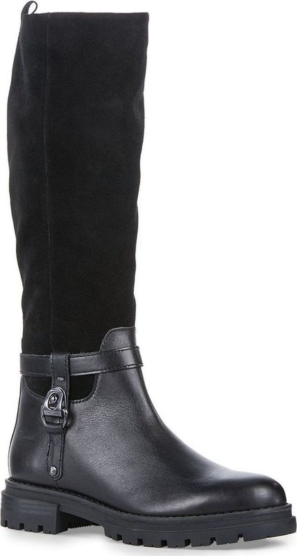 Marco Tozzi - Dameslaars - Zwart - Leder - Ronde Blokhak