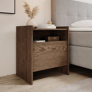 Meubella - Nachtkastje Jaxon - Donker eiken - 53 cm