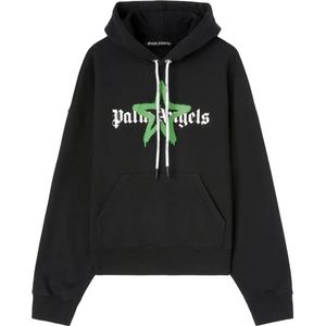 Palm Angels Star Sprayed Hoodie (Zwart/Groen).