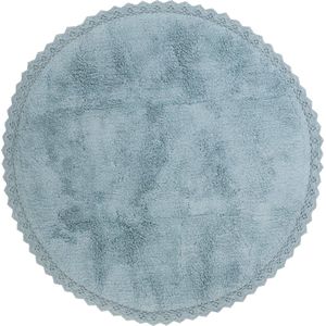 Nattiot - Perla Blue - Rond Vloerkleed Voor Kinderkamer - Tapijt ∅ 110 cm