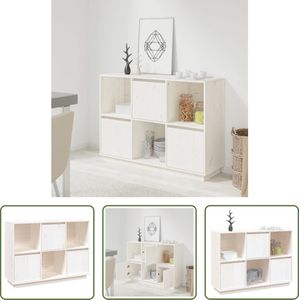 The Living Store Dressoir - Modern - Bijzetkast - 110.5 x 35 x 80 cm - Massief grenenhout