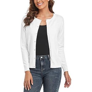 Damesvest met lange mouwen en ronde hals - Casual elegante bovenkleding