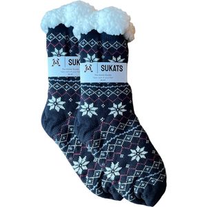 Sukats® Huissokken - Homesocks - Maat 36-41 - Dames Huissokken - Antislip Sokken - Fluffy Sokken - Slofsokken - Variant 20 - Meerdere Maten en Varianten - Verwarmde Sokken