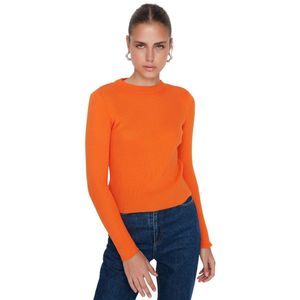 Trendyol Bruine Basis Geribbelde Trui Twoaw22Kz1708