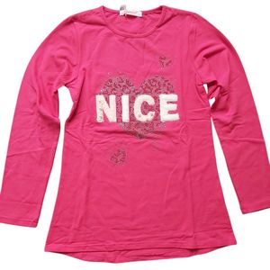 Longsleeve hart nice glitter en parels 158/164