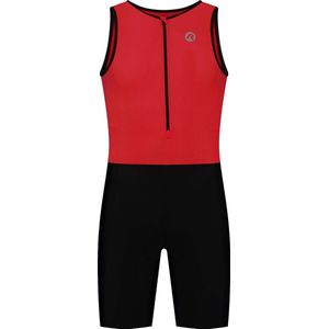 Rogelli Florida Trisiut Met Korte Mouwen Voor Triatlon - Unisex - Rood, Zwart - Maat XL