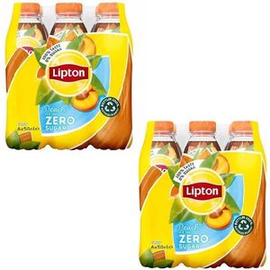 Lipton Ice tea peach zero 50 cl per petfles, tray 12 flessen
