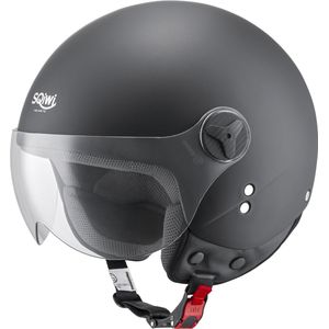 SQIWI Urban Matt Zwart - XL - Scooterhelm | Brommerhelm | Jethelm & Fashionhelm voor Scooter, Brommer | Mat Zwart, Veilig en Stijlvol | Dames en Heren | Scooterhelmen voor Vrouwen met Vizier | ECE Goedgekeurd | Brommer Helm, Scooter Helm