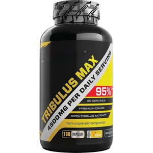 Tribulus Max - 180 Capsules - Hoge Dosering - 4500 mg per Dagelijkse Dosis - Veganistisch - Laboratorium Getest