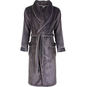 Paul Hopkins Heren Badjas - Kamerjas - Fleece - Grijs - Maat S