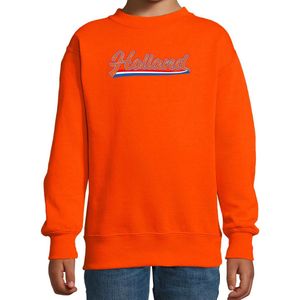 Oranje fan sweater voor kinderen - Holland met Nederlandse wimpel - Nederland supporter - EK/ WK trui / outfit 96/104 (3-4 jaar)