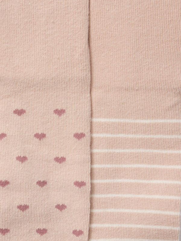 Set van 2 paar Panty's - Lichtroze - Babymeisjes - Jacquardmotieven en Strepen