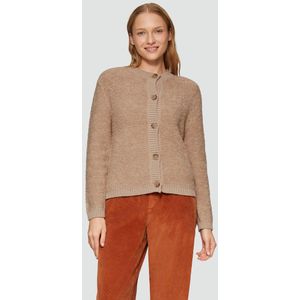 s.Oliver - Gebreid Vest - Effen - Knitwear - Knoopsluiting, Ronde Hals, Lange Mouw