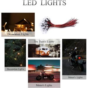 50 Stuks Diode Ledlampen DC 9-12 V voor Bedrade Rond Water Vrij Emissietend (3 mm-rood)