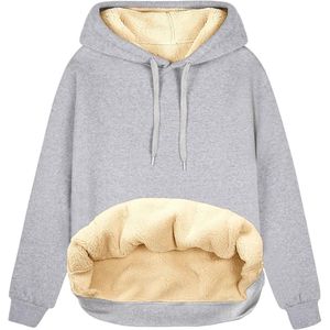 Dames Fleece Gevoerde Hoodie - Winter Overhemd met Warm Pockets
