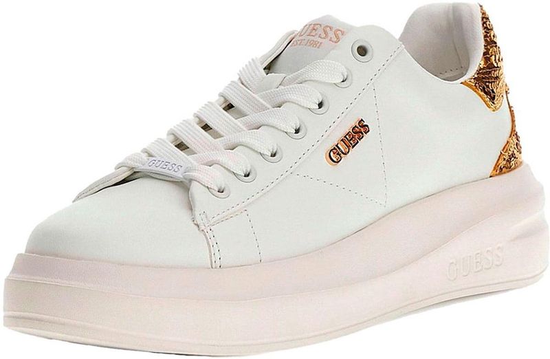Guess - Elbina Sneaker - Wit - Dames - Echt Leer - Schokabsorberende Rubberen Zool