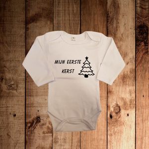 Romper 'Mijn Eerste Kerst' | Feestelijke babykleding | Uniek kraamcadeau - maat 62/68
