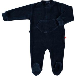 Boxpakje / baby pyama biologisch velours 46 donkerblauw