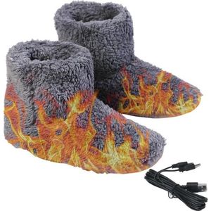 Verwarmde pantoffels - pluche voetenwarmer voor binnen en buiten - USB-oplaadbaar