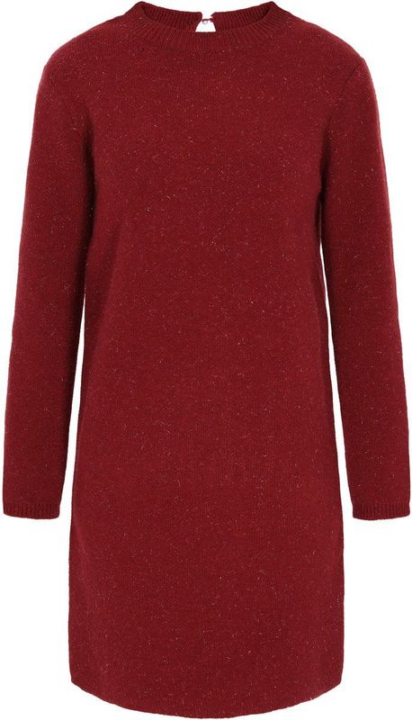DreiMaster Klassik Gebreide jurk  wijnrood