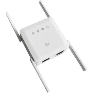 4G Signal Long Range Wifi Repeater Mini Wifi Repeater Network Four Antenna Wifi Repeater - White Color