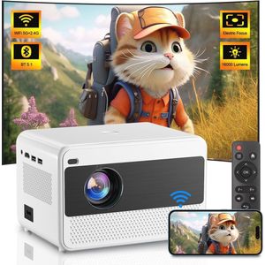 Draagbare Full HD 1080p Mini Projector met WiFi en Bluetooth – 200 Inch Beeldscherm