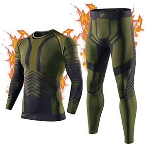 Thermisch Ondergoed voor Heren - Lange Mouwen en Lange Onderbroek, Sneldrogend en Vochtregulerend, Ideaal voor Training, Skiën en Hardlopen