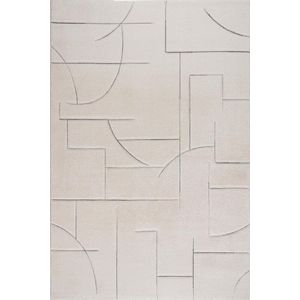 Flycarpets Kristal Modern Creme / Grijs Vloerkleed - Laagpolig - 200x290 cm