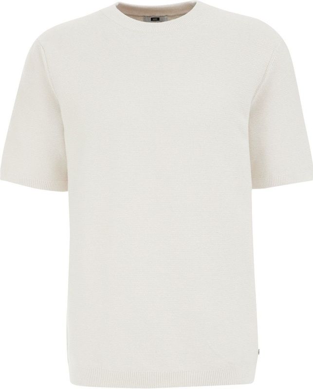 WE Fashion - Heren Regular fit T-shirt van linnenmix - Regular fit - Gebroken wit - Katoen - Maat: XL