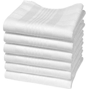 Grote Witte Organische Katoenen Zakdoeken - 100% GOTS-Gecertificeerd - 6 Stuks - Ideaal voor Elke Gelegenheid