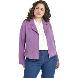 Kort recht jasje met ritssluiting in Milanese breisels