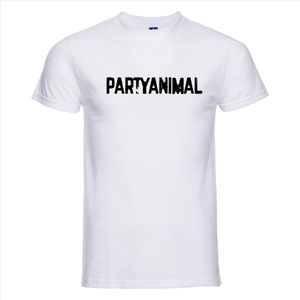 T-shirt Partyanimal | Festival | wit | Maat XXL