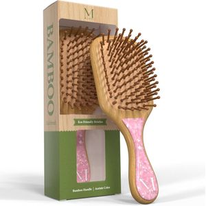 Moonie's - Bamboe Haarborstel - Roze - Mini Peddel Borstel - Anti-klit