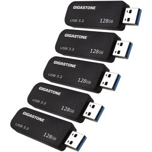 128 GB USB 3.2 Gen1 flashdrive - 5-pack, intrekbaar ontwerp, duurzaam en betrouwbaar