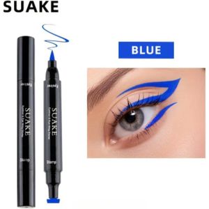 2 in 1 Eyeliner waterproof blauw met stempelpen stempel eyeliner