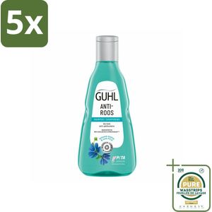 5 x Guhl - Shampoo - Anti-Roos - 250 ml - Grootverpakking - Anti-roos Shampoo - Roosvrije Hoofdhuid - Hoofdhuidverzorging - Kalmerende Shampoo - Zink Shampoo